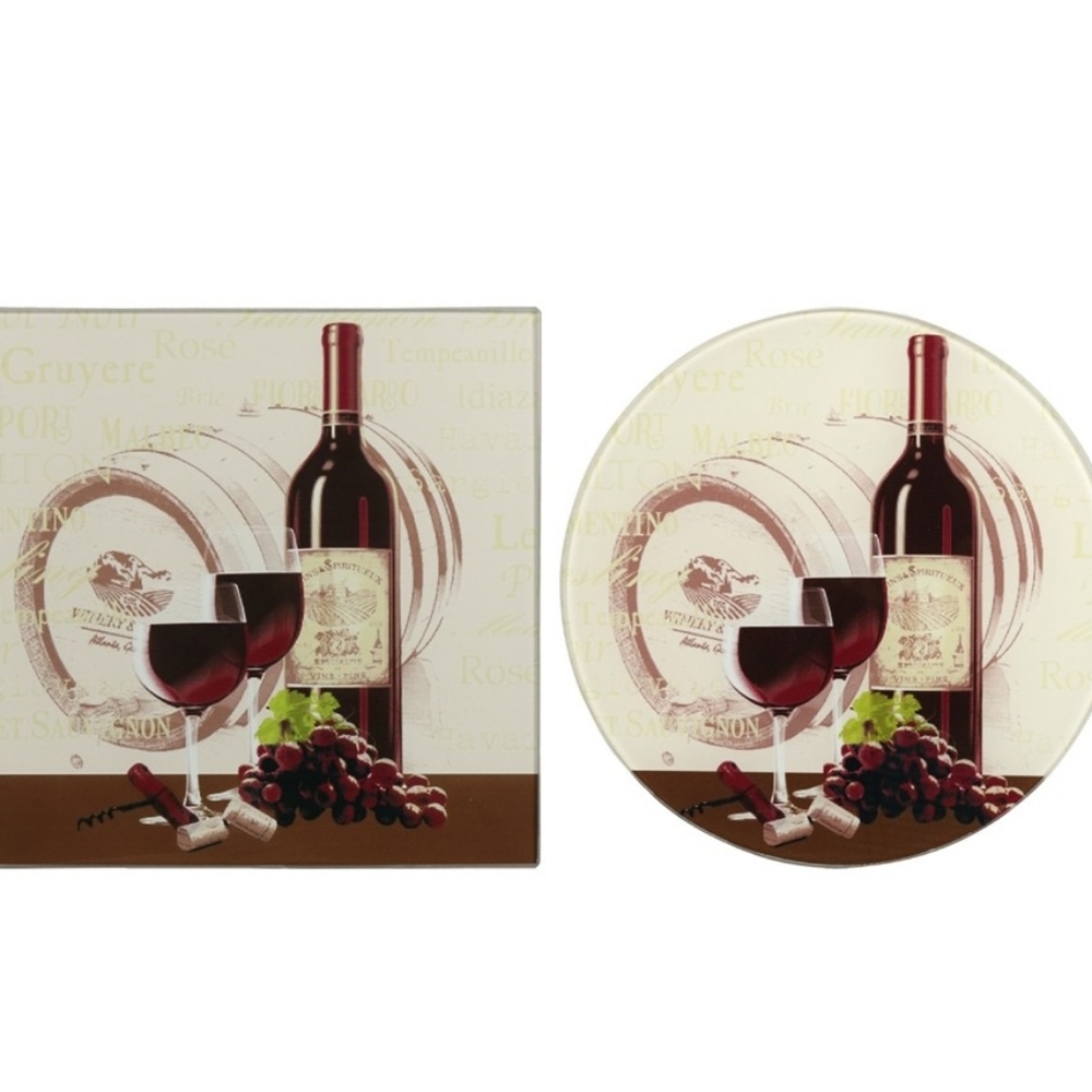 Set of 2 Glass Cutting / Trivet Boards
